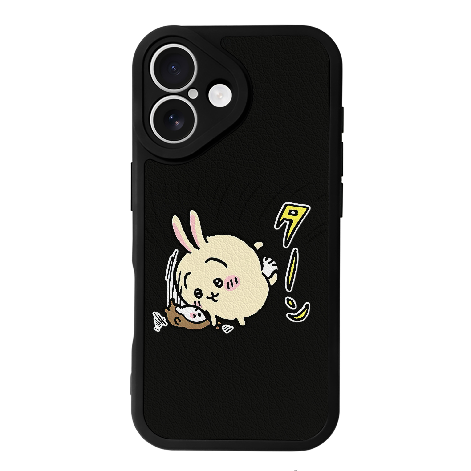 （画像用） ちいかわ うさぎ Chii-kawa usagi 【iPhone 16シリーズ対応】シリコンスマホケース（レザー調） 材質：シリコン